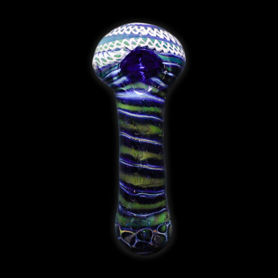 A glass pipe with a black background