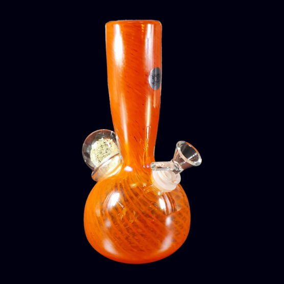 A glass pipe with a picture of an orange color.